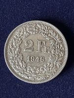 2.- Franken Silbermünze Jahrgang 1946