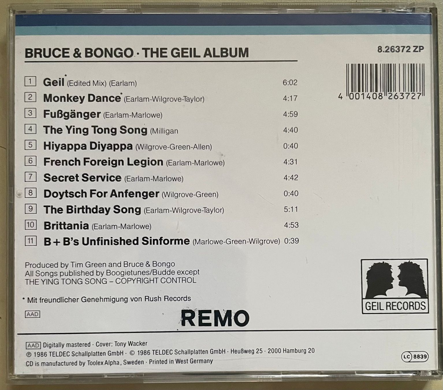CDs: Bruce & Bongo - The Geil Album – Gebraucht aus Brunnen von Barfly5 1