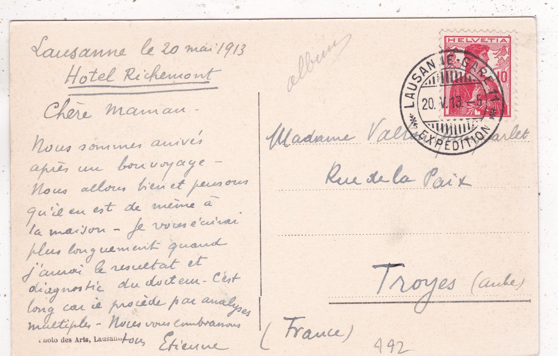 Ansichtskarten: Lausanne 1913 – Gebraucht aus Herisau von Lisegrat2008 1