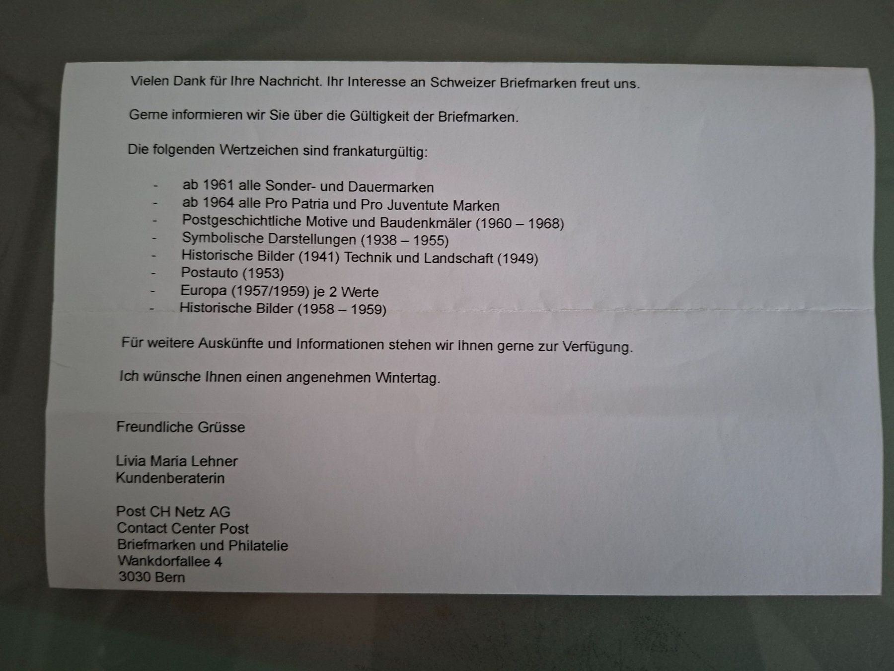 Tous les timbres: Frankaturgültige Briefmarken – Neuf (Voir description) à Winterthur par Psidler8 1
