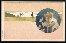 Künstler sign. C. Th. Kempf: Kind und L