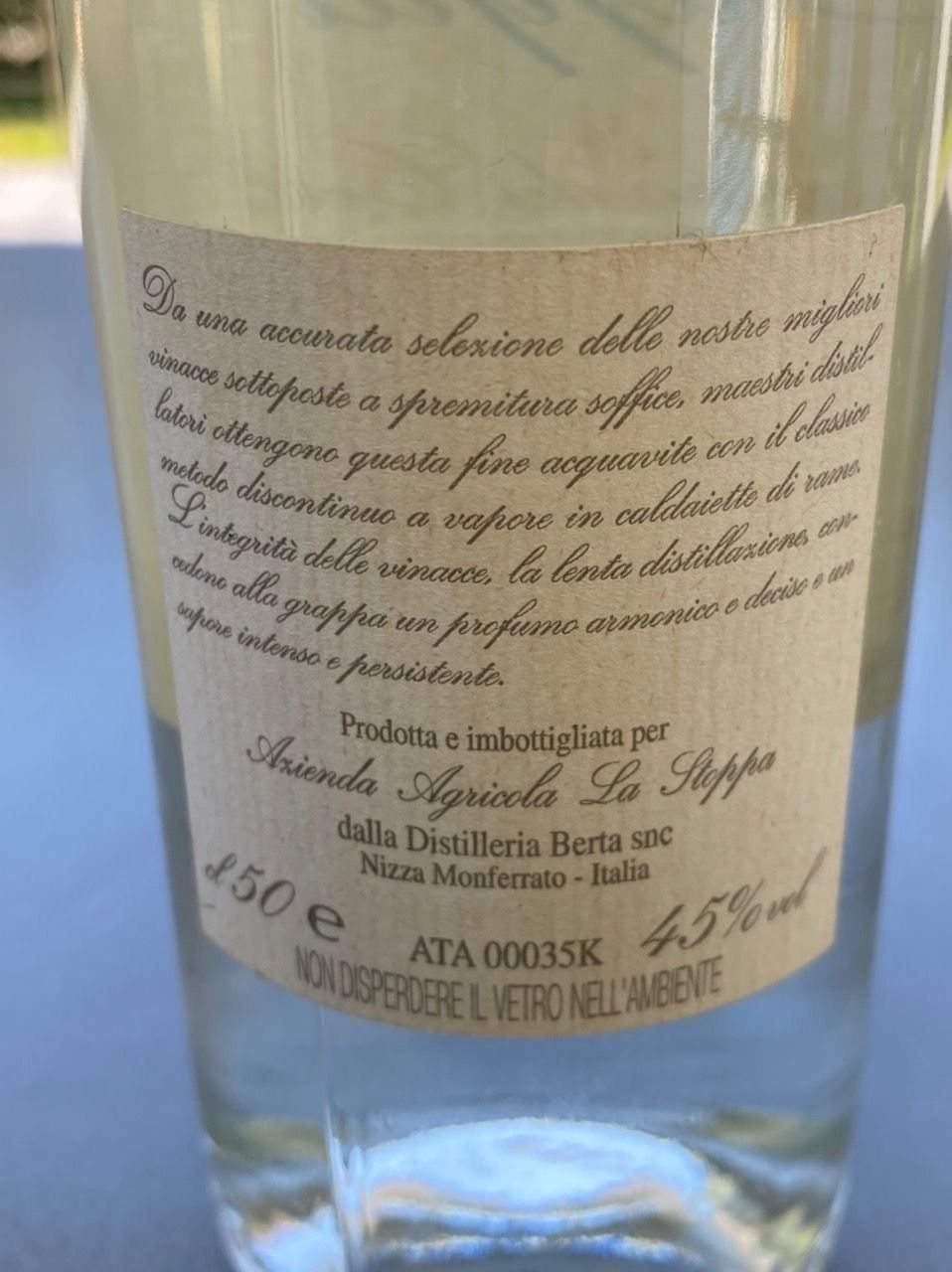 Bevande alcoliche: Grappa Stoppa 50cl, 45% Vol. – Nuovo (secondo la descrizione) da Dietlikon venduto da Sa_Biene 1