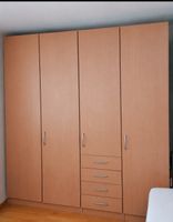 Schrank Bucheoptik mit 4 Schubladen und Kleiderstange