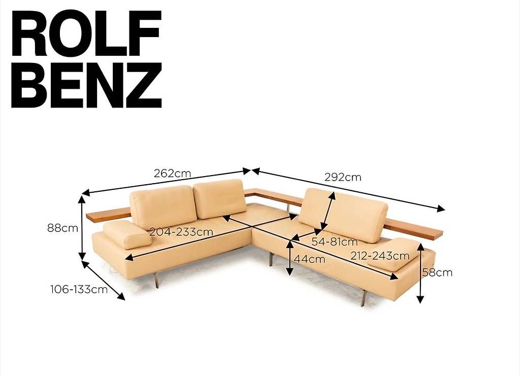 Divani: Rolf Benz Dono 6100 Leder Ecksofa Beige Sofa Couch – Usato da St. Urban venduto da pet_k296 1