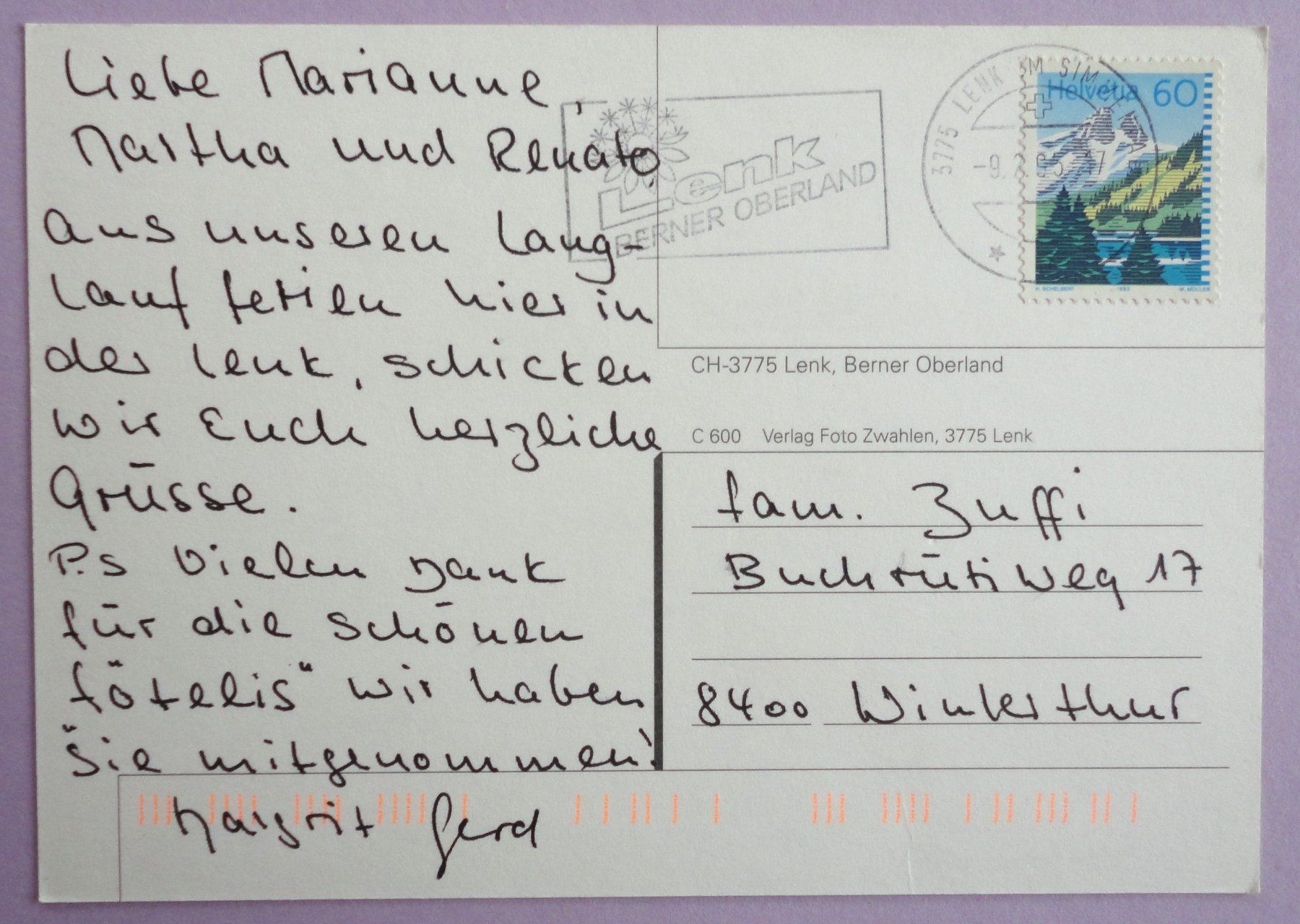 Cartoline postali: Lenk, Berner Oberland – Usato da Fétigny venduto da Billy2miny 1