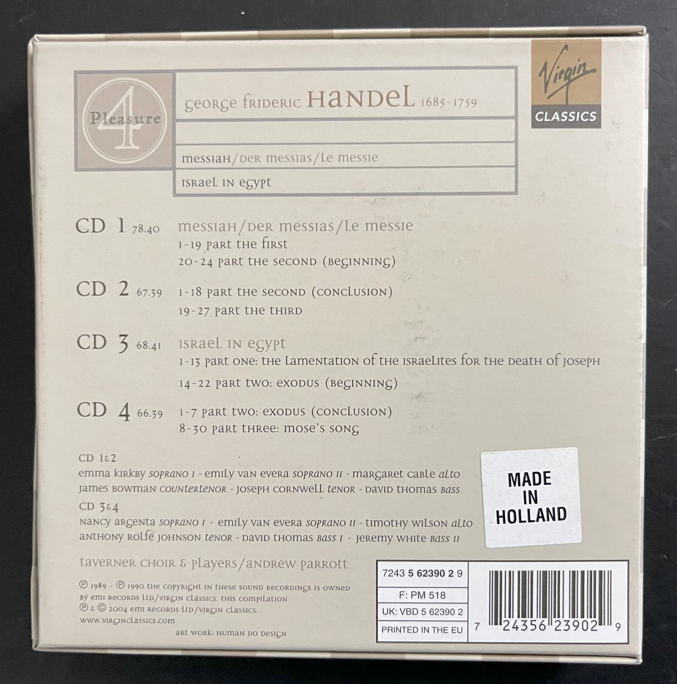 CD: Händel: Messiah, Israel in Egypt - 4 CD Set – Usato da Oftringen venduto da Vucki 1