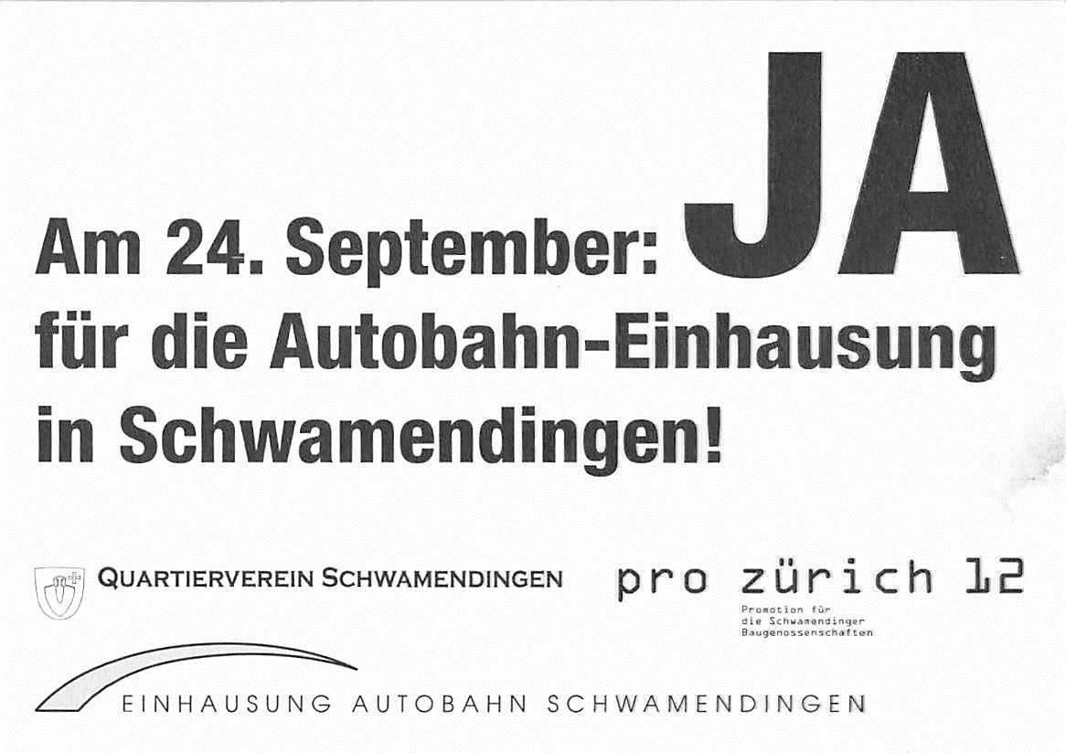 Poster & Bilder: Abstimmung EINHAUSUNG SCHWAMMENDINGEN – Gebraucht aus Winterthur von SchatzchischtliWinti 1