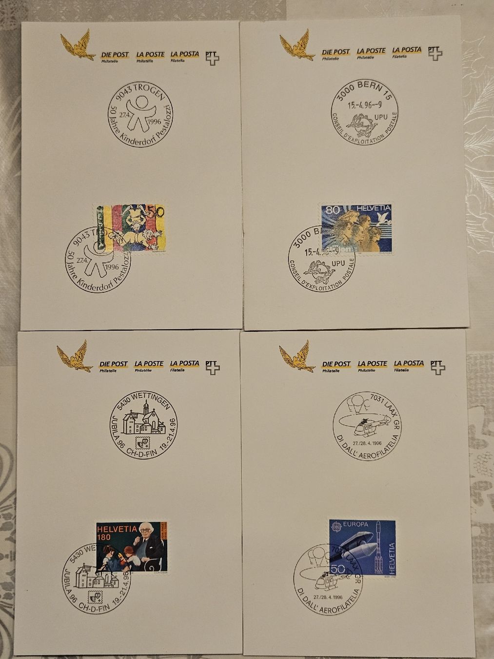 Tutti i francobolli: Schweizer Briefmarken Ersttagsbriefe 96 15 stk – Usato da Wil ZH venduto da Bossi73