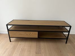 Stylish Oak & Metal TV Stand/Media Console - Modern Design