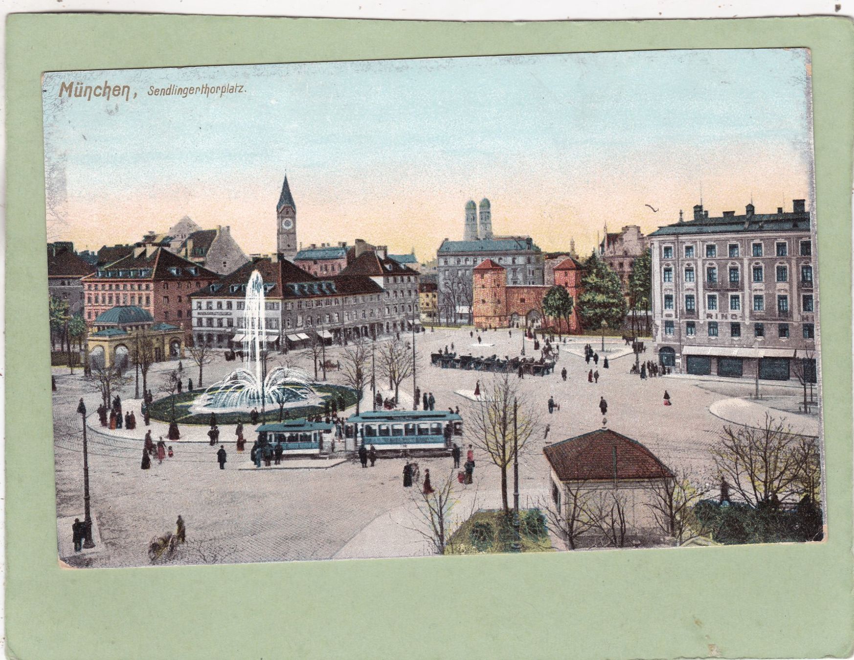 Cartoline postali: Deutschland München Sendlingerthorplatz 1907 – Usato da Herisau venduto da Lisegrat2008