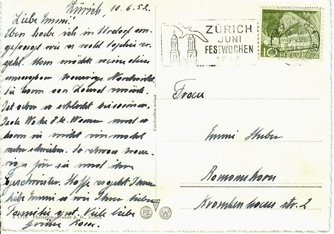 Ansichtskarten: Zürich – Gebraucht aus Hochdorf von Ziegel-16 1
