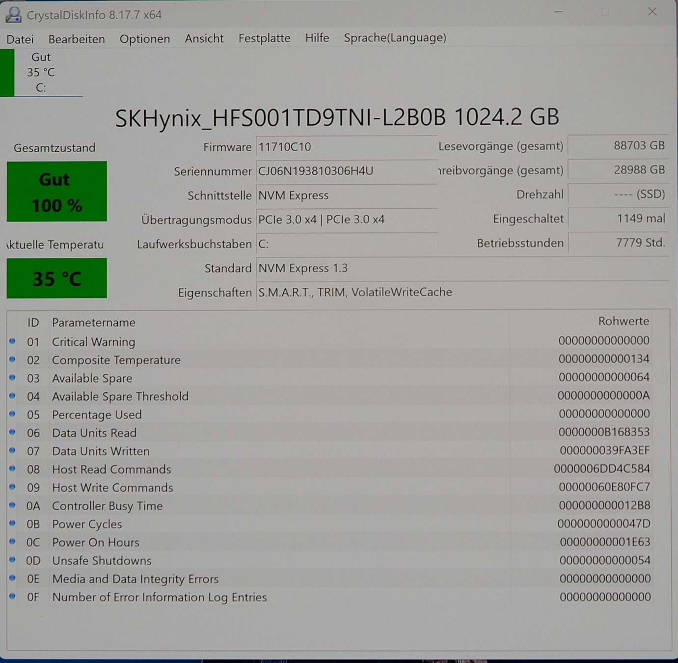 Dischi rigidi: SKhynix NVMe SSD 1 TB – Usato da Bern venduto da compischop 1