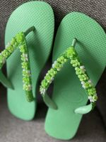 Süsse Flip-Flops mit Blumenmuster, Sommer-Schuhe Gr. 40