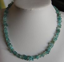 NEU: Paraiba Apatit Kette Collier mit Edelstahl