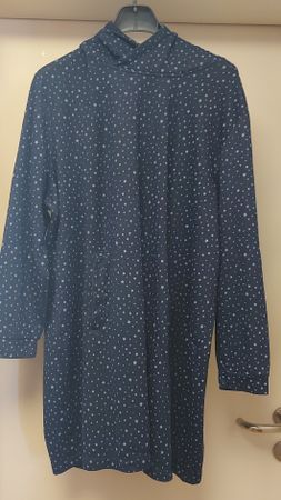 Long-Hoodie Damen dunkelblau Sternmuster Grösse  52/54