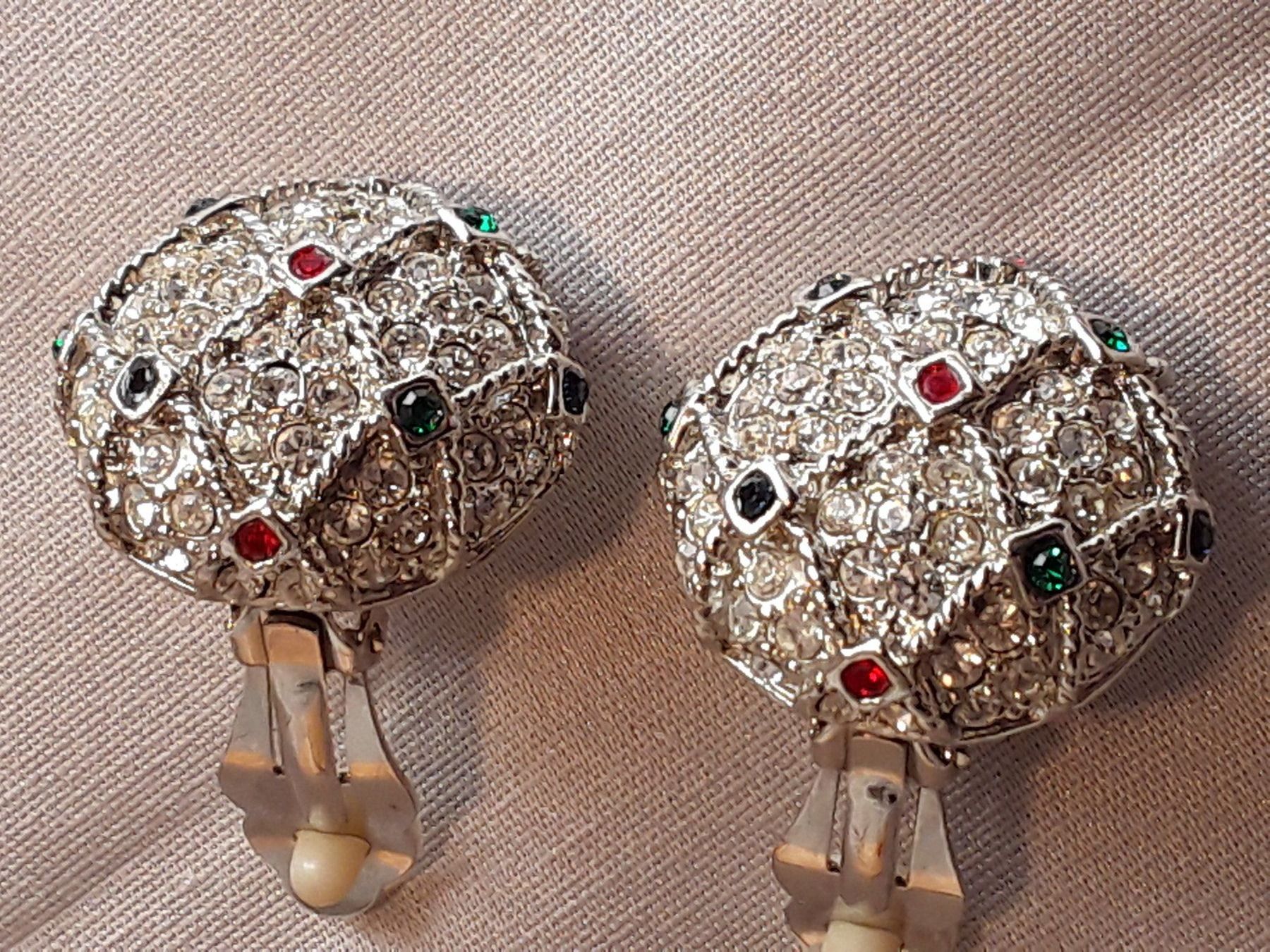 Orecchini pendenti & Orecchini a lobo: Vintage luxuriöse Strass Ohrclips 80er – Usato da Zürich venduto da helsan 4