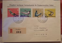 Liechtenstein 1957 Sportserie IV FDC