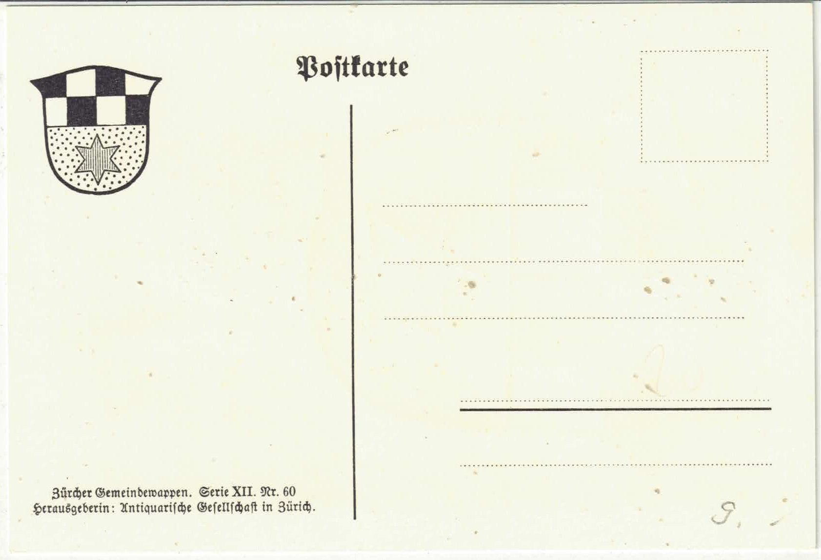 Cartoline postali: Gemeindewappen von Volketswil – Usato da Ettingen venduto da Kartenplanet 1
