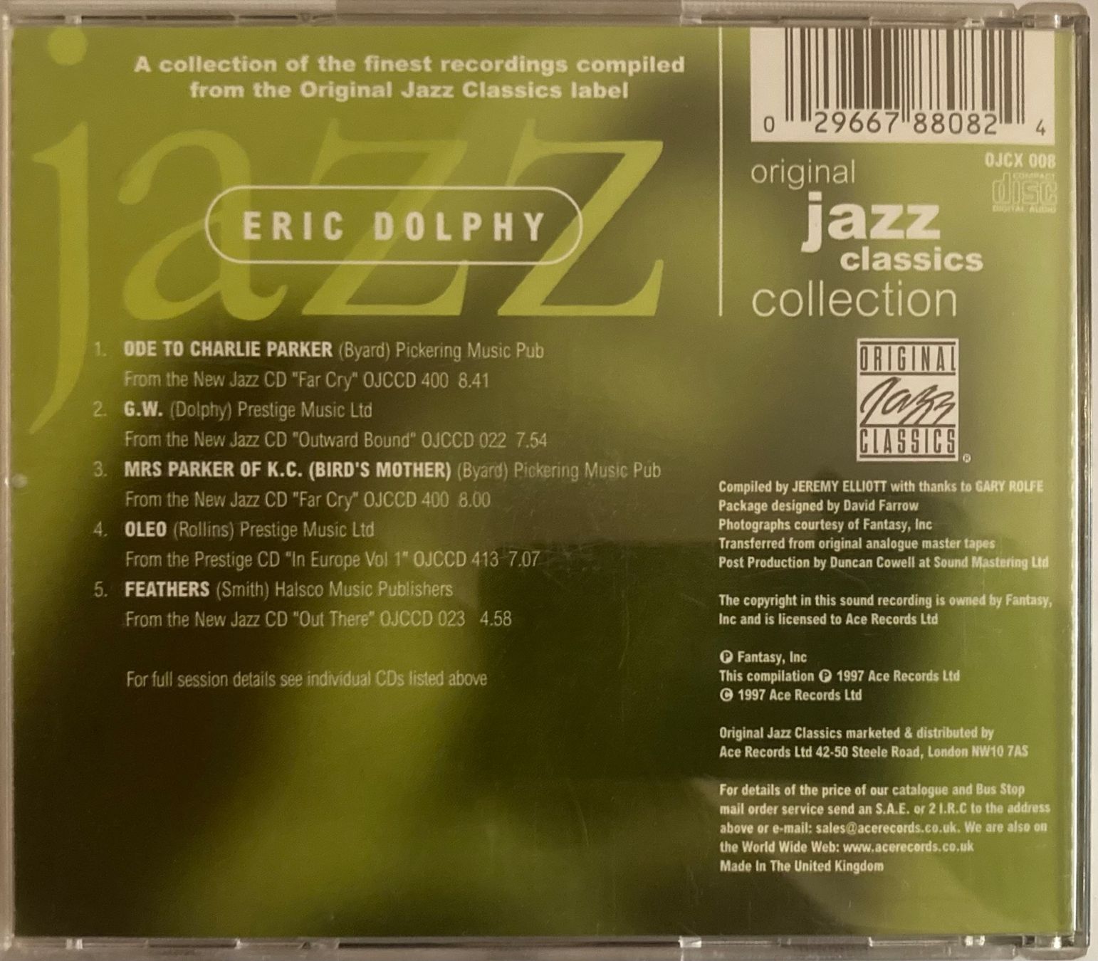 CDs: ERIC DOLPHY / ERIC DOLPHY – D'occasion à Poliez-Pittet par Newtown-Records 1
