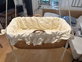 Moseskorb Wiegekorb Rattan komplett top Zustand!