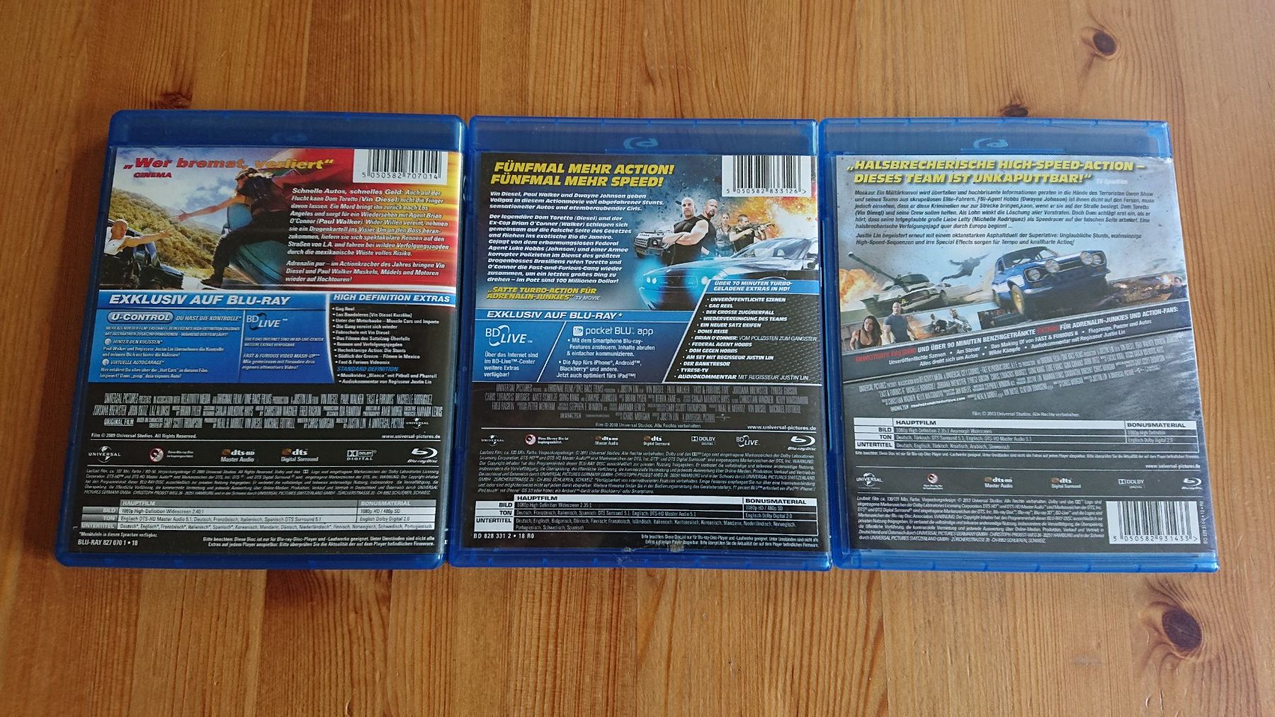 Tous les DVDs: FAST & FURIOUS 4 bis 8 auf Blu-Ray – D'occasion à Wilderswil par Exebub 2