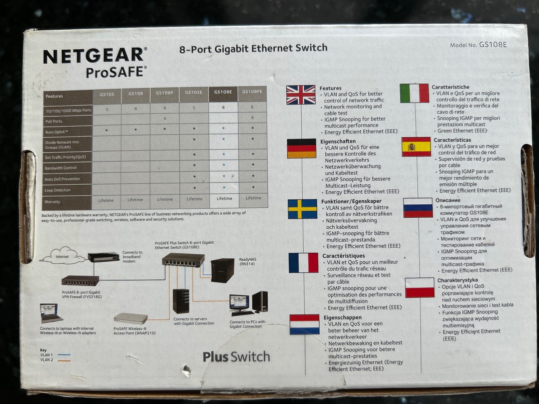 Netgear Modems & Router: Netgear prosafe plus 8-port Gigabite Switch GS108E – Gebraucht aus Neukirch-Egnach von  2
