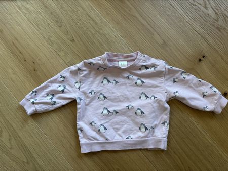 Pullover Baumwolle Gr. 68, Baby Pinguine