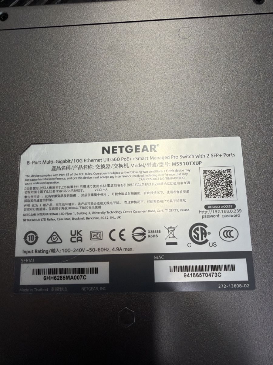 Netgear Modem & Router: Netgear MS510TXUP Switch 8-Port Smart Managed Pro PoE++ – Usato da Oetwil an der Limmat venduto da Switz-3D 2