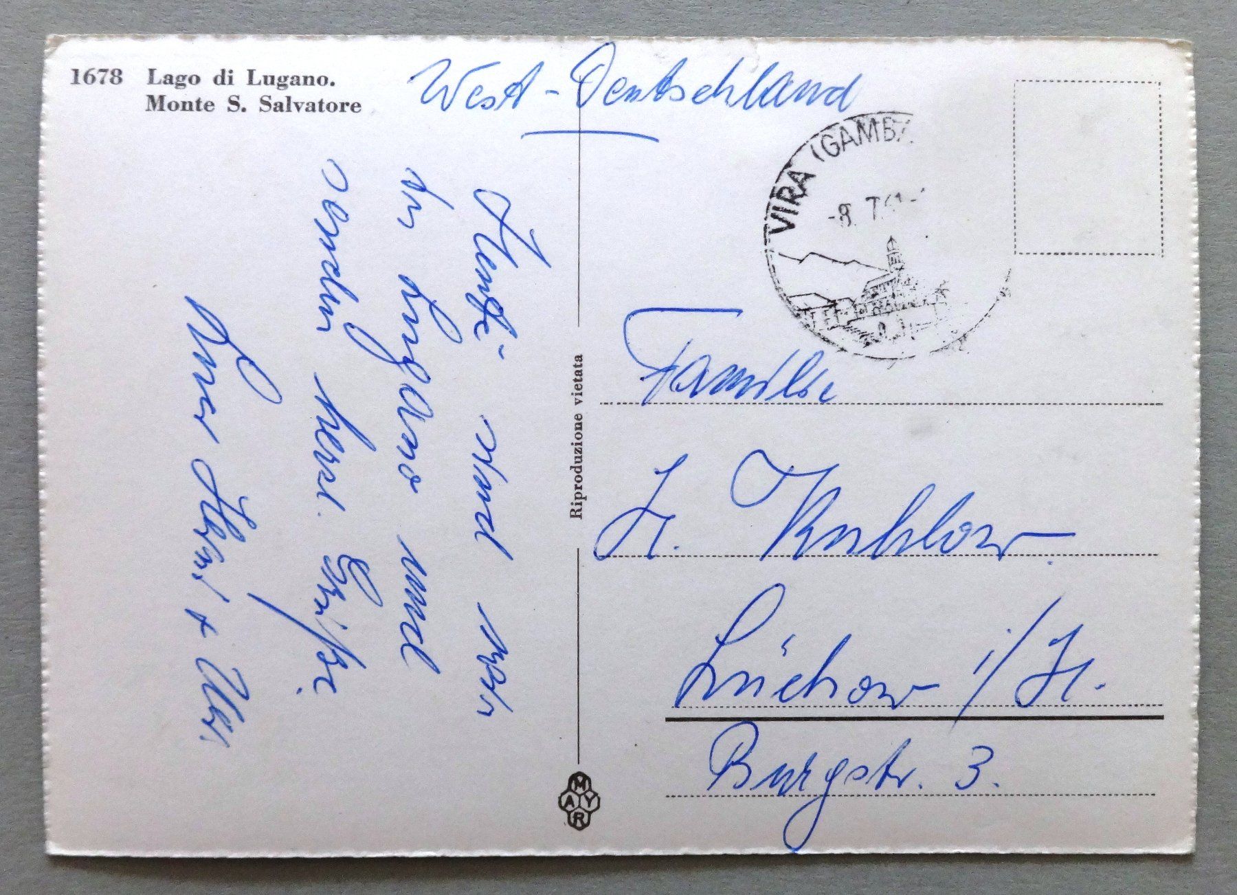 Cartoline postali: Lago di Lugano, Mte S. Salvatore – Difettoso da Fétigny venduto da Billy2miny 1