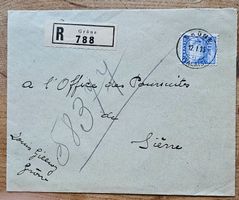 Suisse lettre recommandée GRÔNE - SIERRE 1935