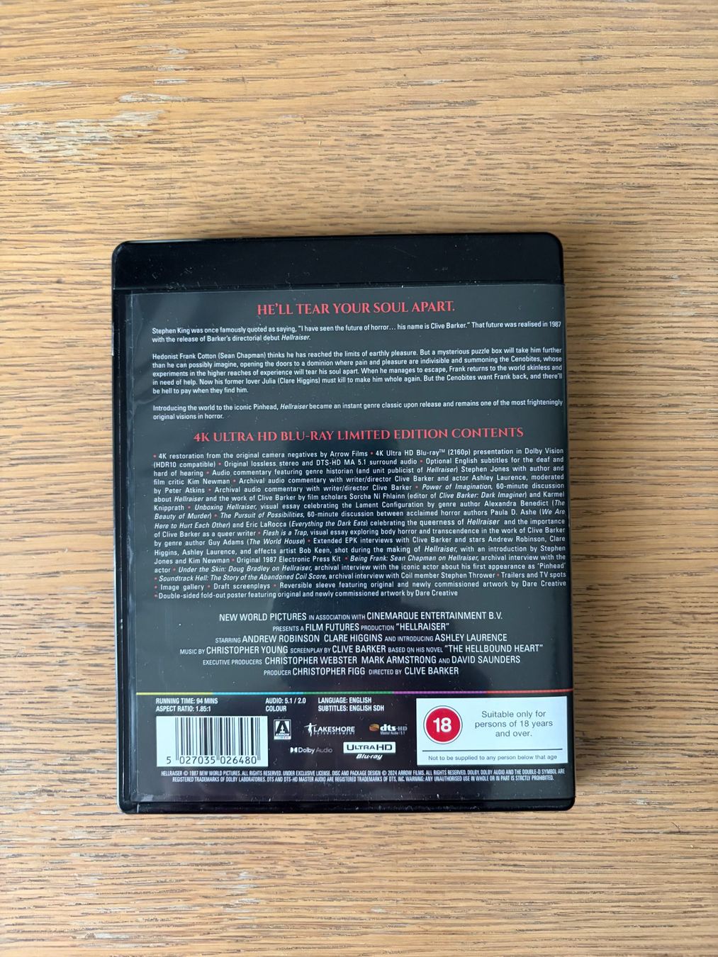 Tous les DVDs: HELLRAISER 4K – D'occasion à Geneve par tigre69 1