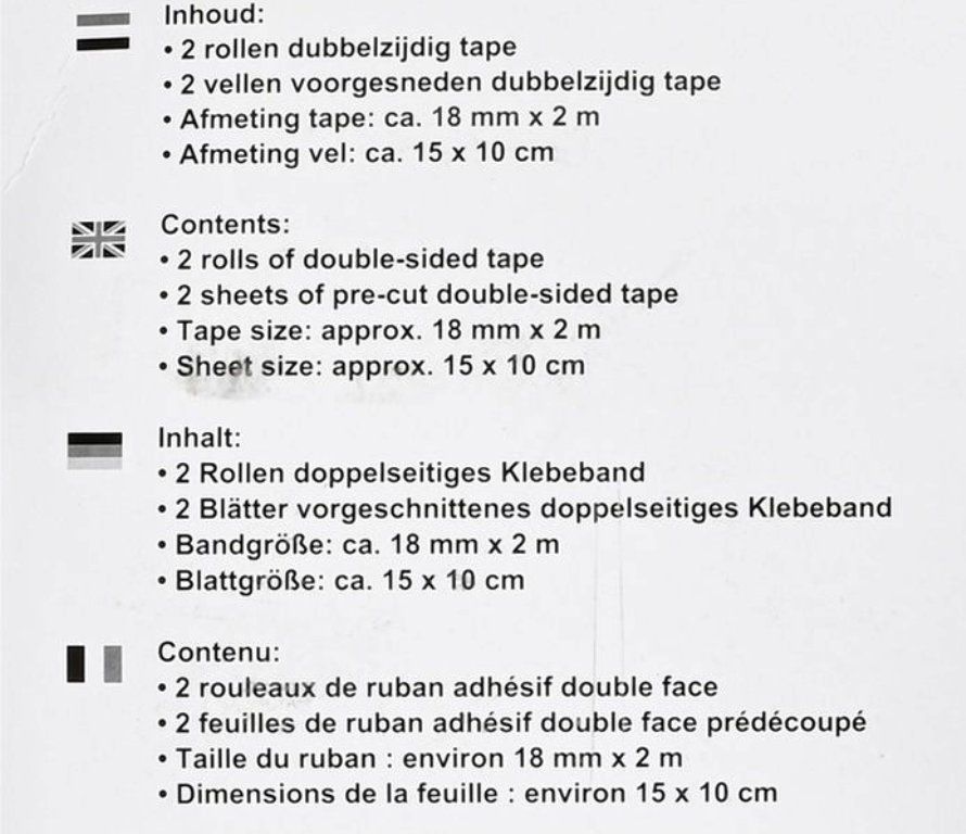 Aufkleber: 2 Schaumbänder doppelseitig à 2m x 18mm / Blatt 15cm x 10cm – Neu und originalverpackt aus St. Gallen von schnaeppchen-preise 1