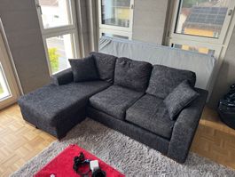 Bequemes Ecksofa in Anthrazit – Récamiere beidseitig montier