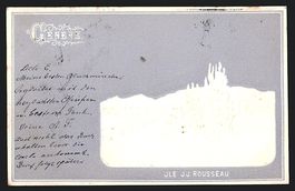 Präge-AK Genève, Ile J.J. Rousseau