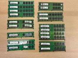Lot de 19 barrettes RAM DDR2 1Go