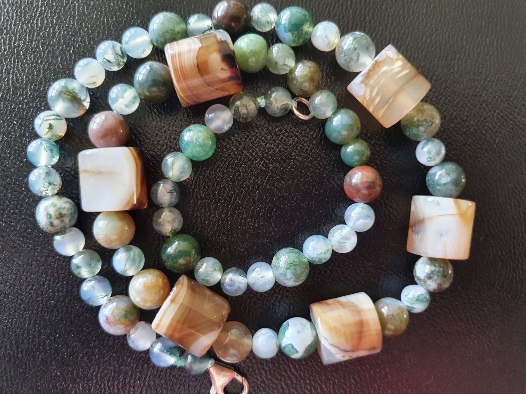Catenine: Moss Agate und Indian Agate – Nuovo (secondo la descrizione) da Benglen venduto da Meercat3 2