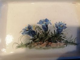 UNIKAT Handbemalte Keramik Butterdose Schweiz Vintage
