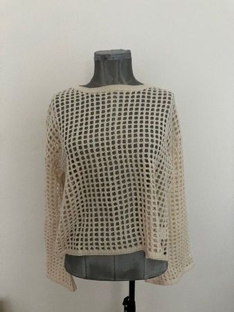 Pull en maille ajourée beige - T M