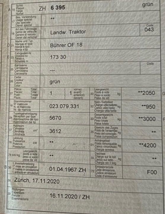 Bührer Trattori: Traktor Bührer Standard OF18 – Usato da Elsau venduto da Shorty20 5