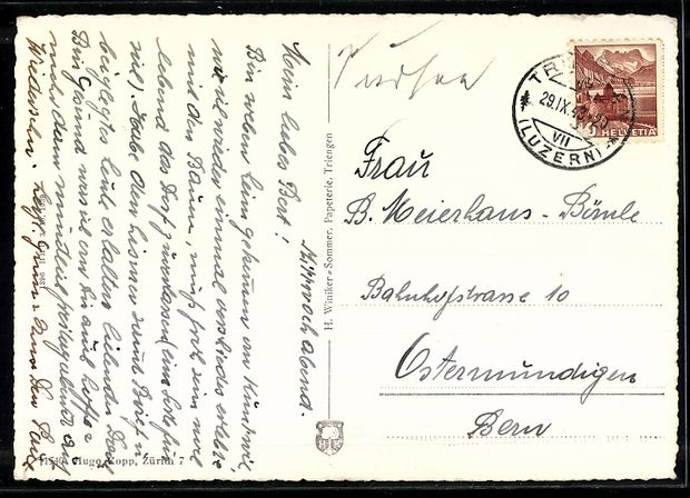 Ansichtskarten: AK Triengen /LU, Ort mit Kirche – Gebraucht aus Berlin von bartko-reher 1