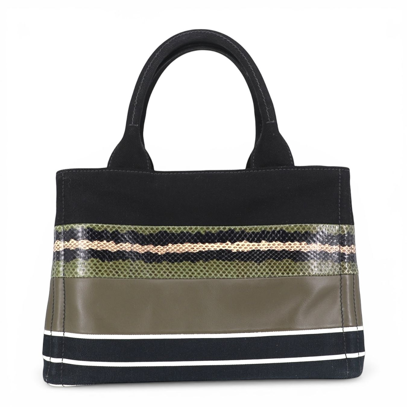 Prada Taschen für Damen: Prada Canapa schwarz/grün – Gebraucht aus Binningen von Designerlabels 3