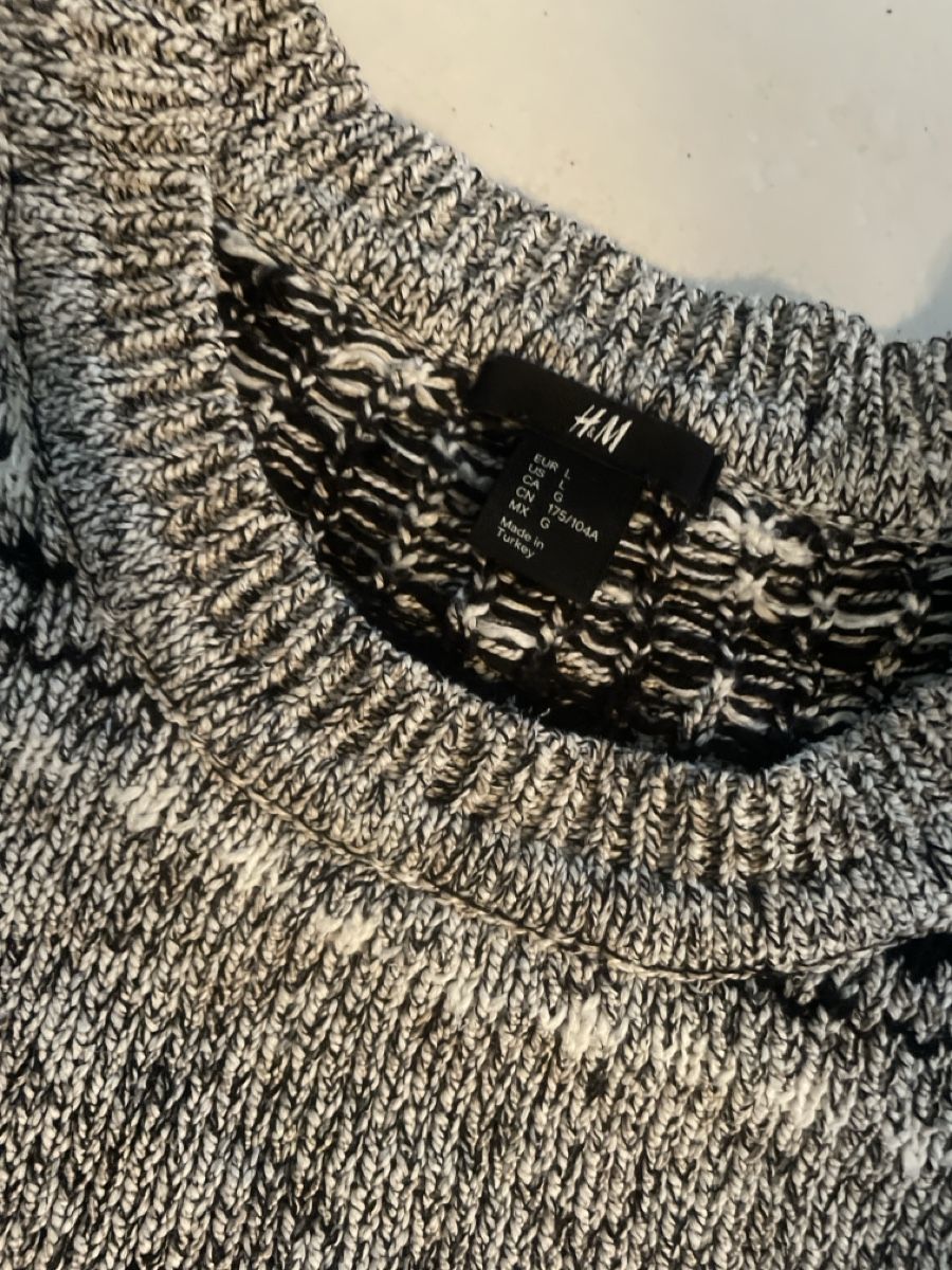 H&M Maglioni & Felpe: H&M Strickpullover Gr. L, Grau mit Muster, Winter – Usato da Obergerlafingen venduto da cabo4 1