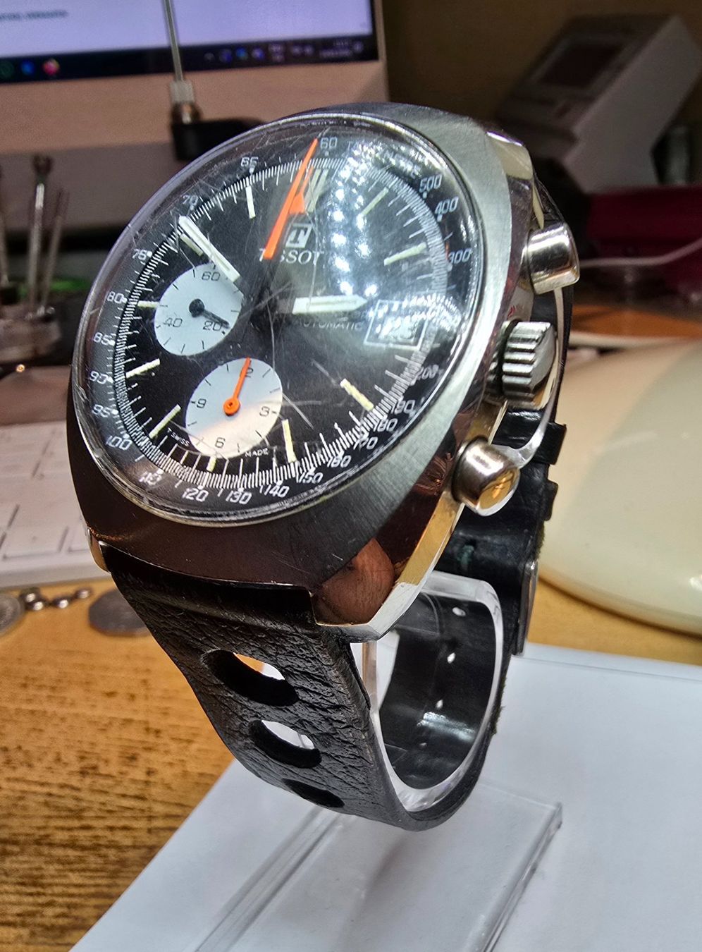 Tissot Uhren: Tissot Navigator Chrono Auto Ref. 45501 Vintage 1970er – Gebraucht aus Thalwil von Designer50