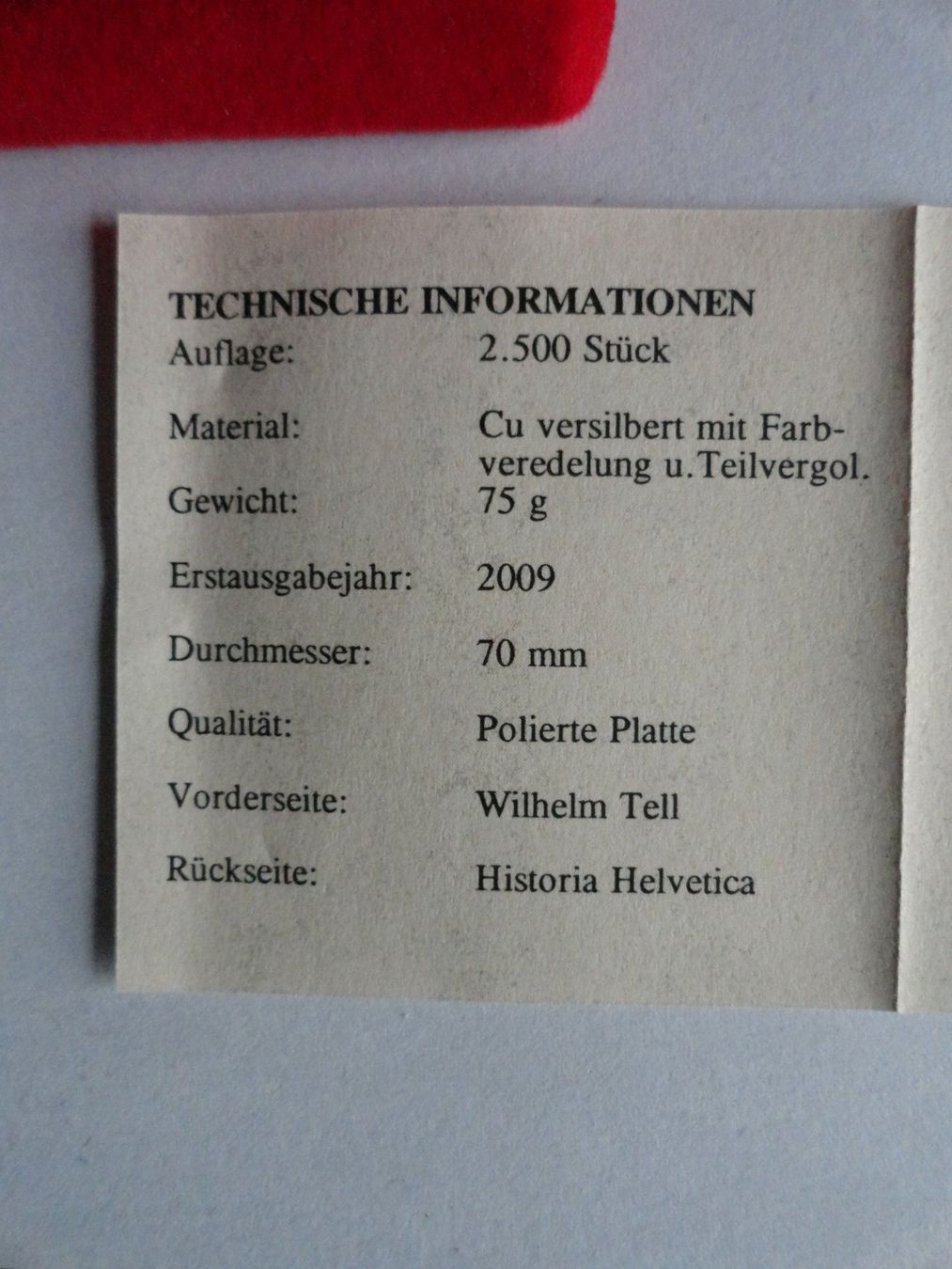 Medaillen: Schweizer Medaille Rütlischwur 2009 - Kupfer/Versilbert etc. – Gebraucht aus Gerlafingen von Shiva_74 9