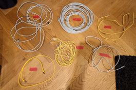 CAT 5 und 5e Ethernetkabel, gepatcht, 12 Stk. div. längen