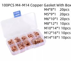 100Pcs Kupfer Washer Dichtung Mutter Und Bolzen Set
