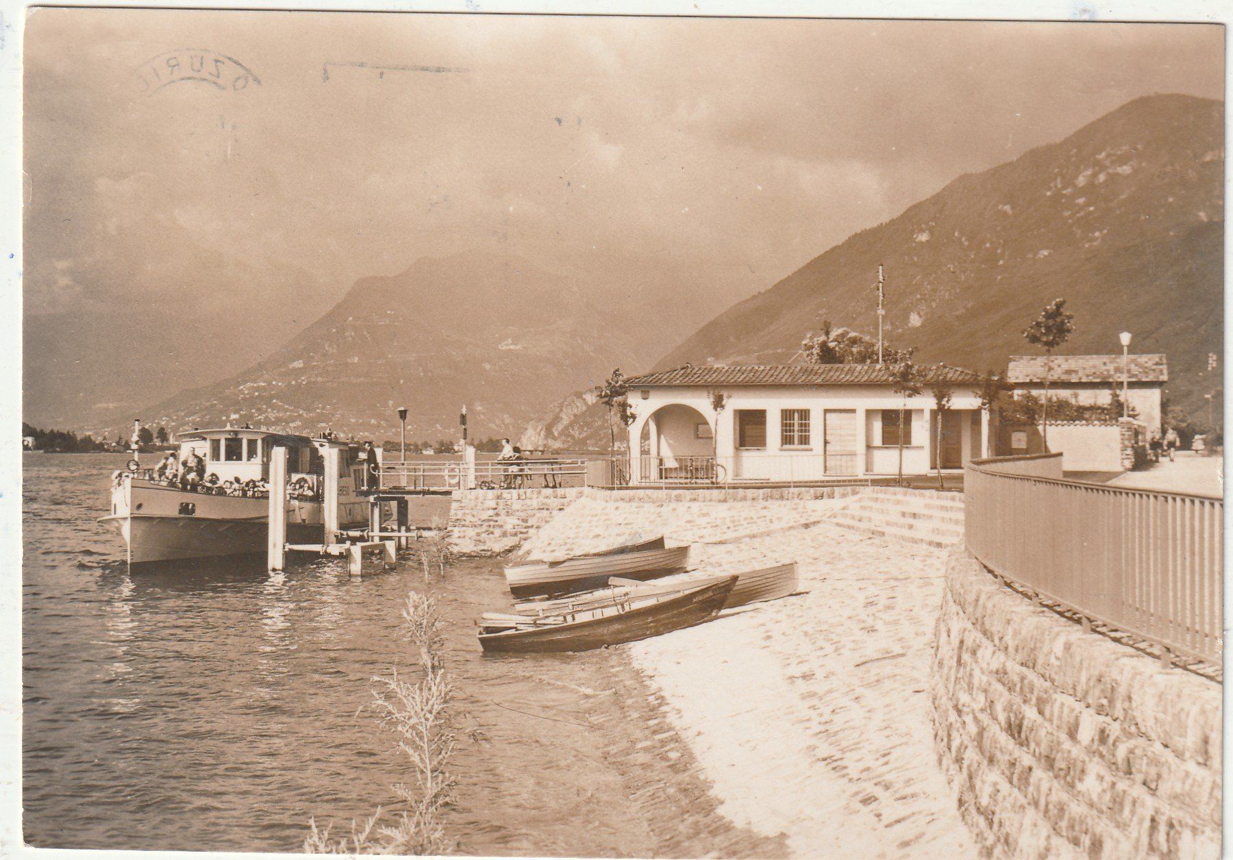 Cartoline postali: Brusino Lago Magiore. Einschiffung 1969 – Usato da Lumbrein venduto da made02