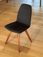 6 Esszimmerstühle Stoff + Holz schwarz