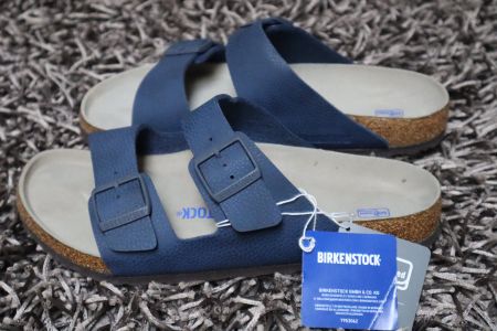 Birkenstock, Arizona, Gr. 44, blau, Soft Fussbett, NEU