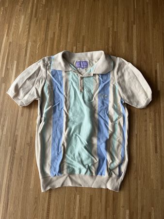 Vintage Strick Polo Shirt Pastell
